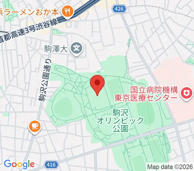 駒沢オリンピック公園第二球技場の地図