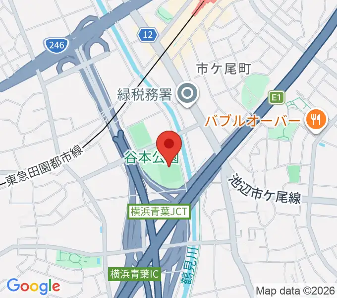 谷本公園球技場の地図