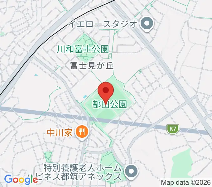 都田公園運動広場の地図
