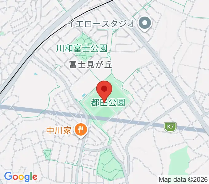 都田公園運動広場の地図