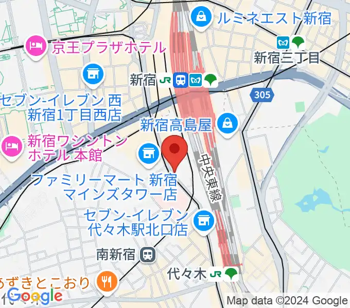 スタジオキーボードの地図