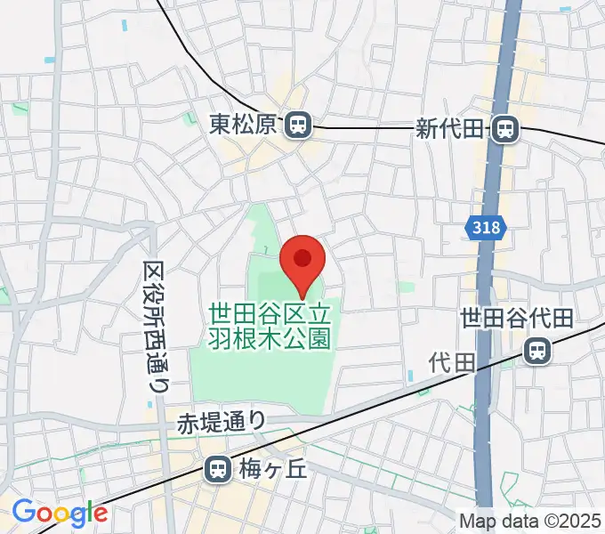 羽根木公園野球場の地図