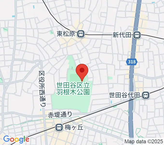 羽根木公園野球場の地図