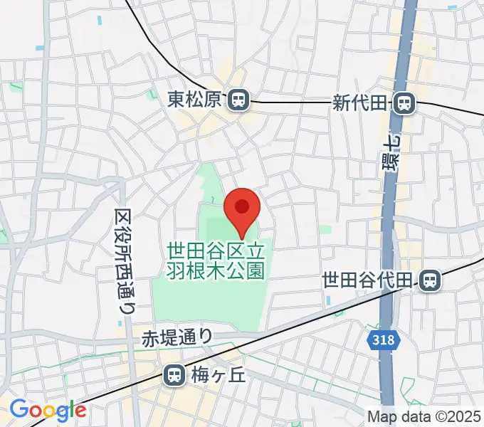 羽根木公園野球場の地図