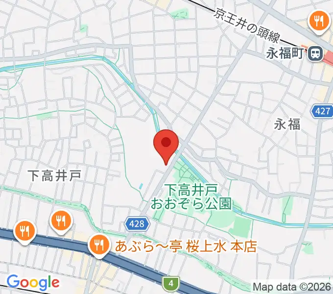 杉並区下高井戸運動場の地図