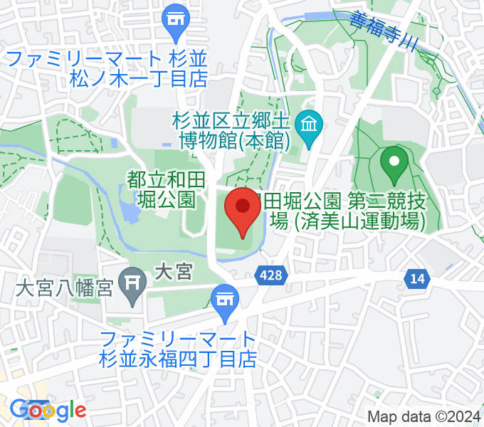 和田堀公園野球場の場所