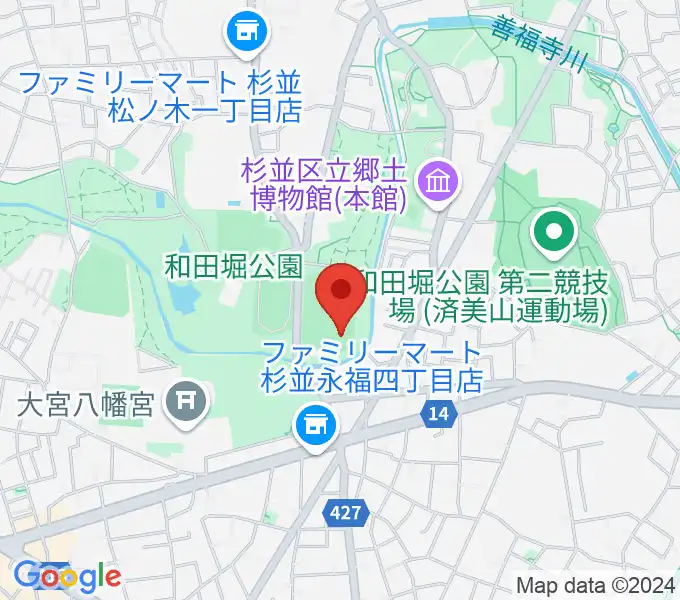 和田堀公園野球場の地図