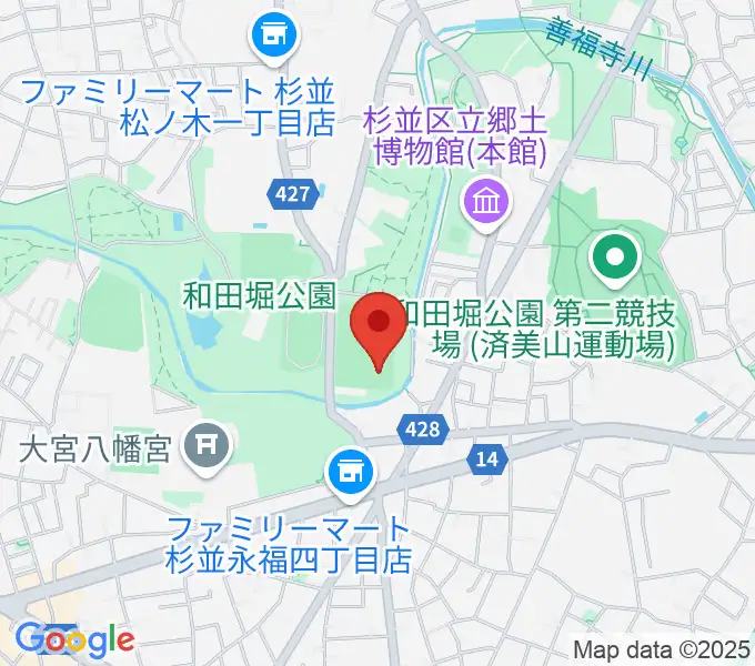 和田堀公園野球場の地図