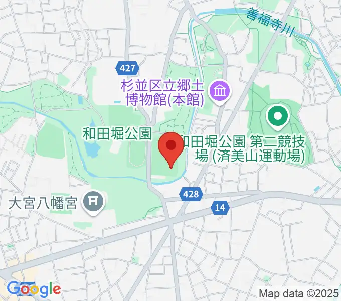 和田堀公園野球場の地図