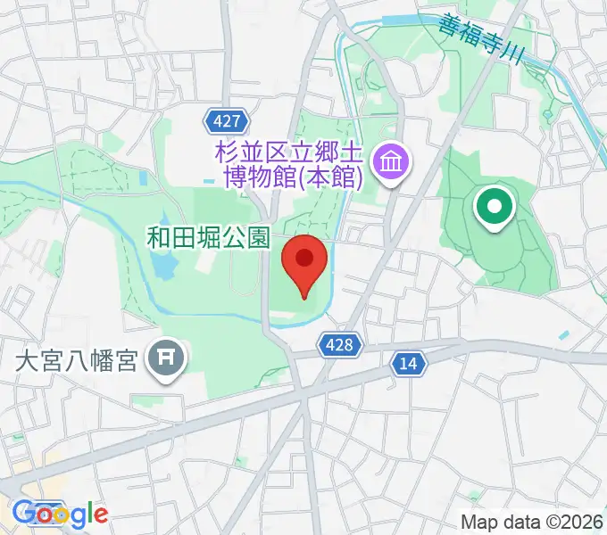 和田堀公園野球場の地図