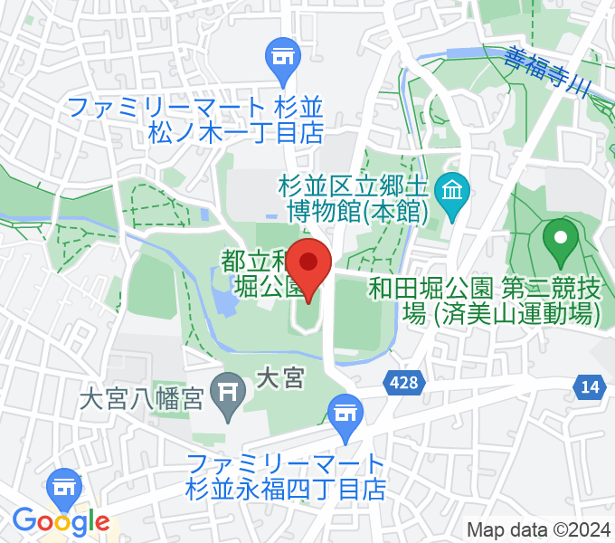 和田堀公園第一競技場の場所