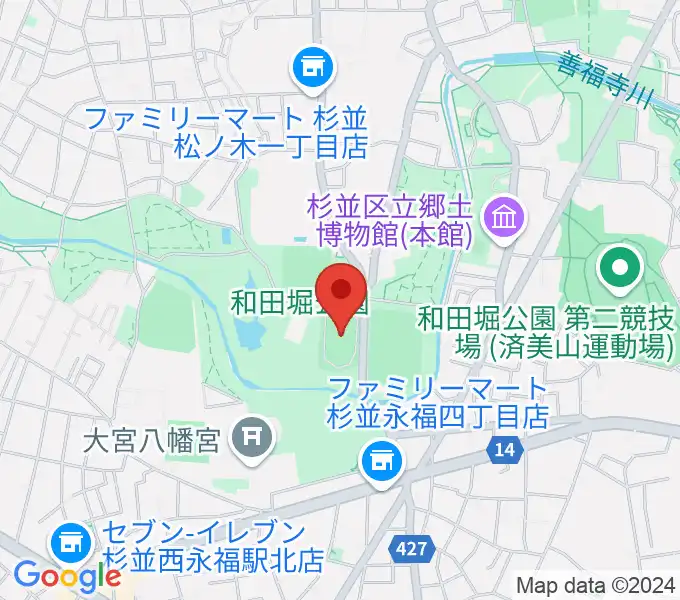 和田堀公園第一競技場の地図