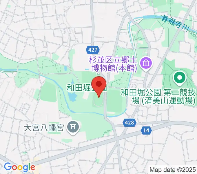 和田堀公園第一競技場の地図