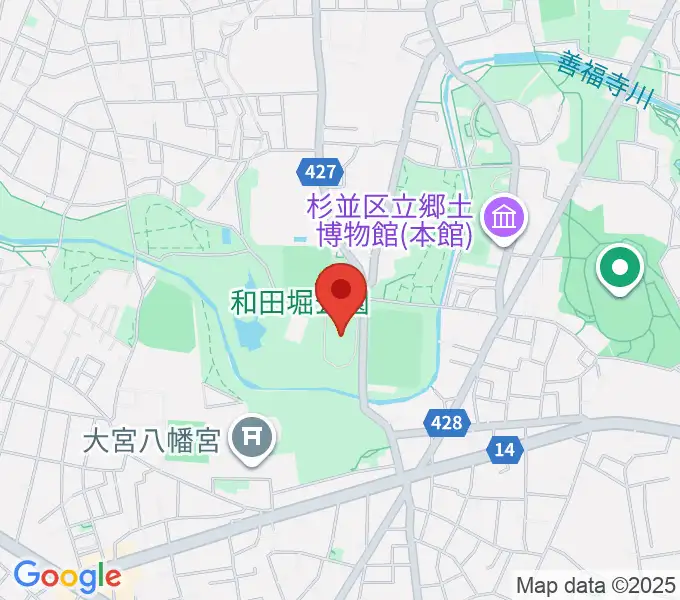 和田堀公園第一競技場の地図