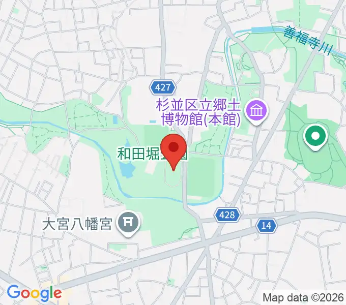 和田堀公園第一競技場の地図