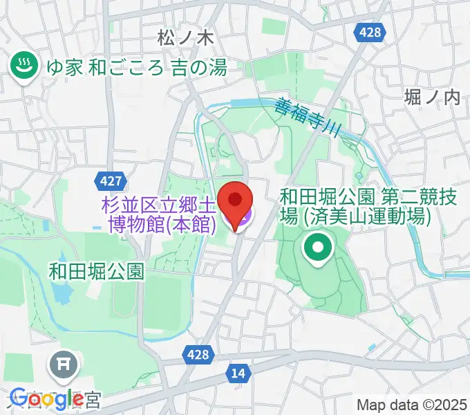 杉並区立郷土博物館の地図