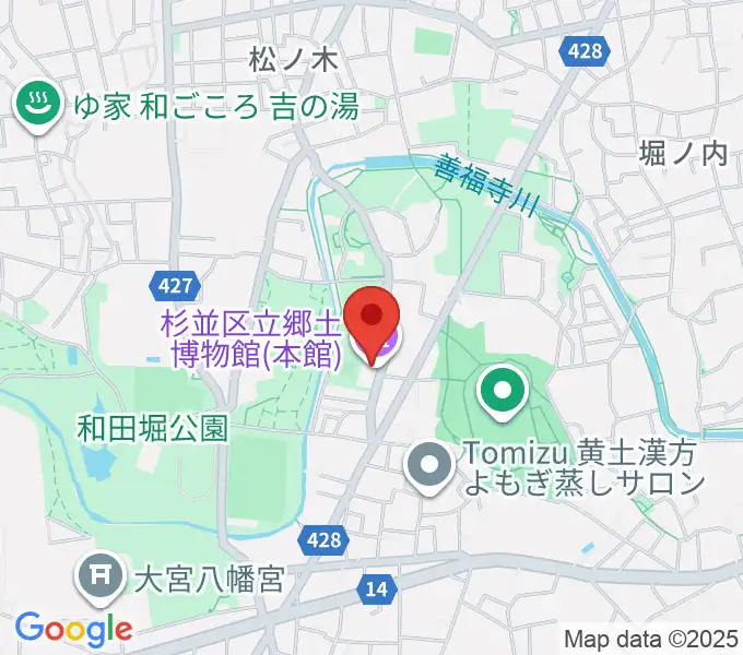 杉並区立郷土博物館の地図