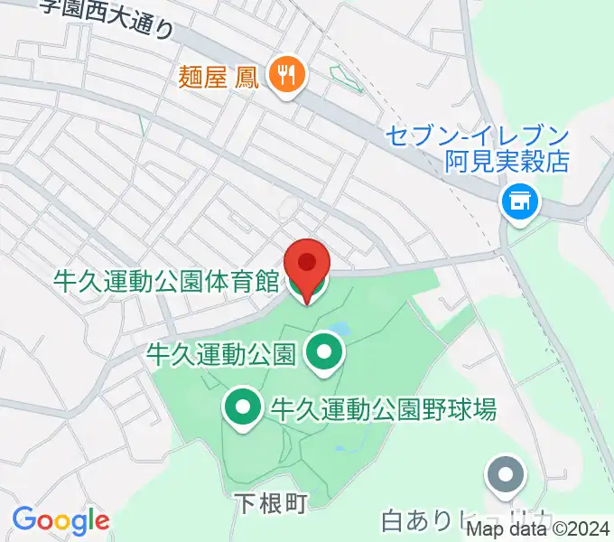 牛久運動公園体育館の地図