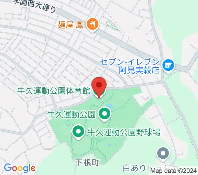 牛久運動公園体育館の地図