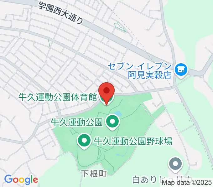 牛久運動公園体育館の地図