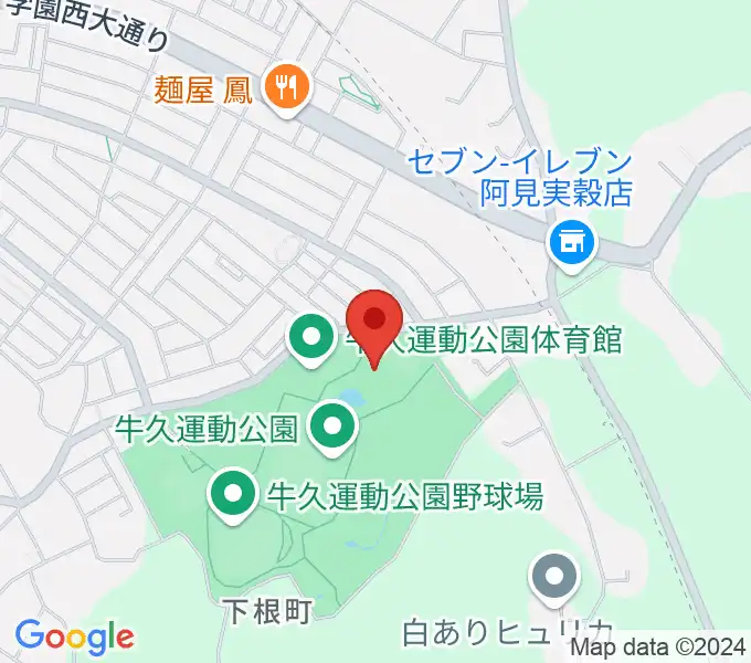 牛久運動公園武道館の地図