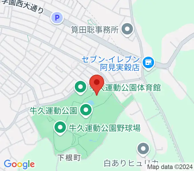 牛久運動公園武道館の地図