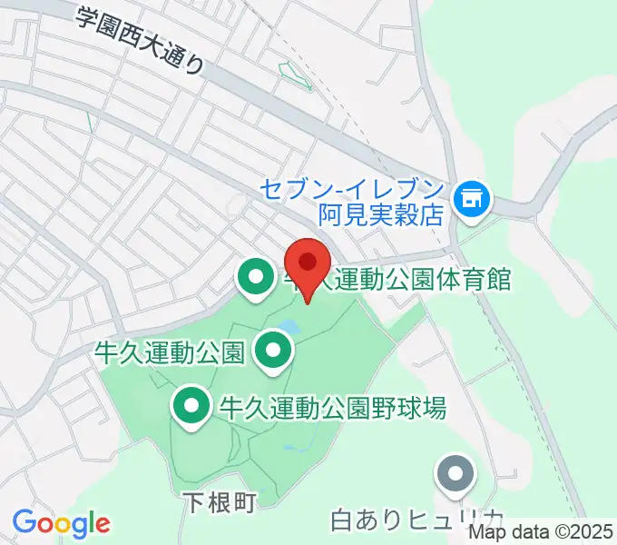 牛久運動公園武道館の地図