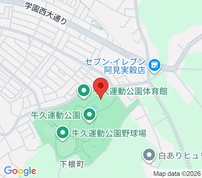 牛久運動公園武道館の地図
