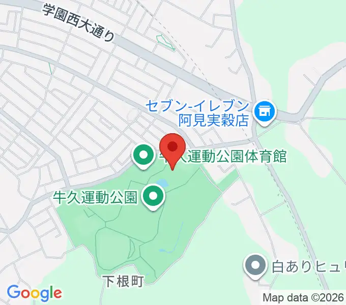 牛久運動公園武道館の地図