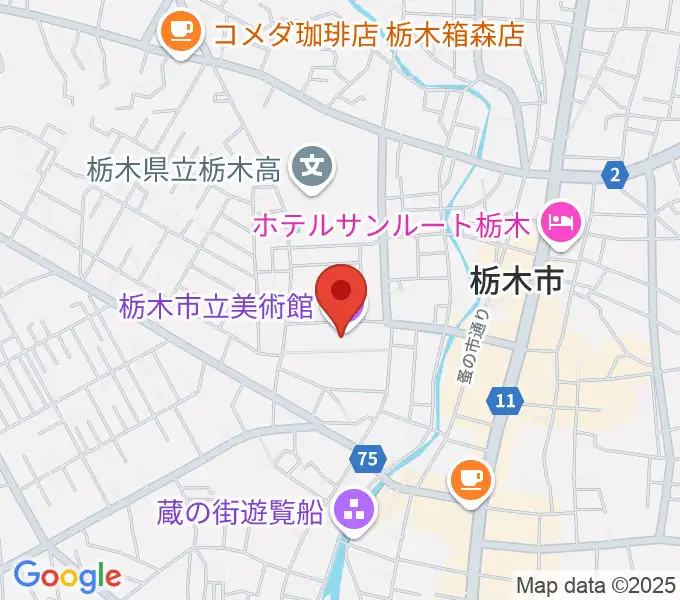 栃木市立美術館の地図