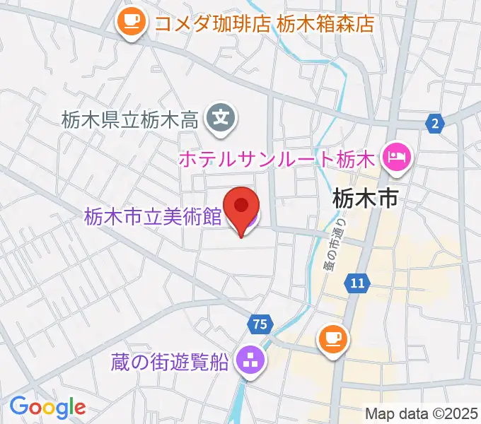 栃木市立美術館の地図