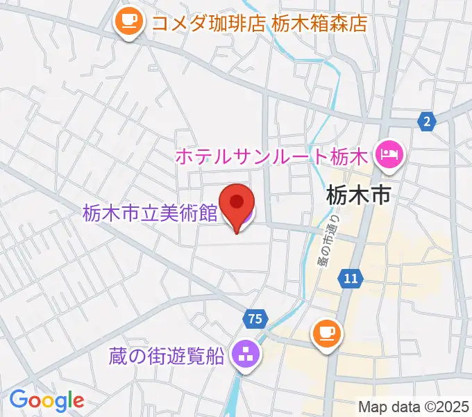栃木市立美術館の地図