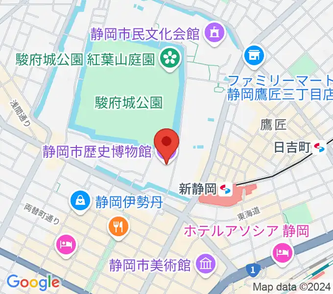 静岡市歴史博物館の地図