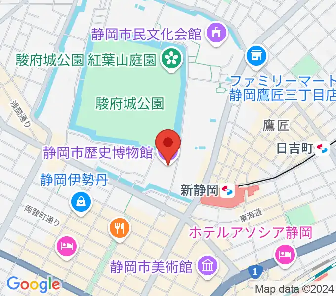 静岡市歴史博物館の地図