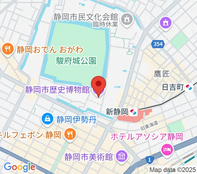 静岡市歴史博物館の地図