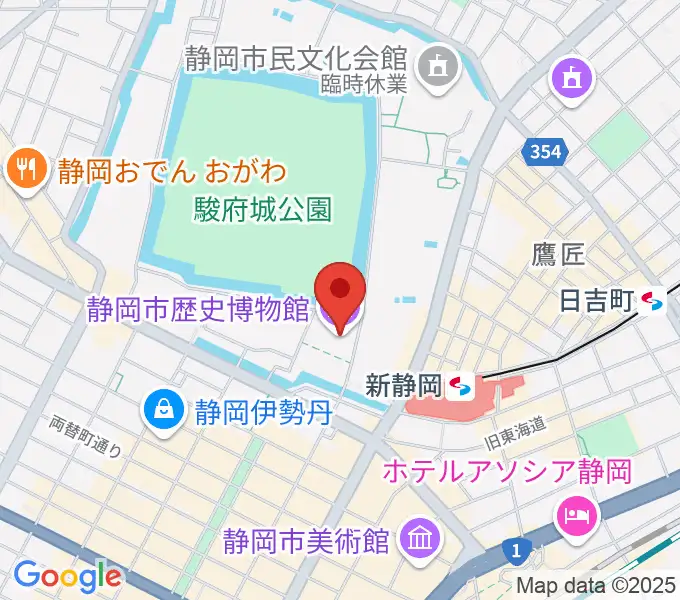 静岡市歴史博物館の地図