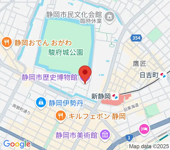 静岡市歴史博物館の地図