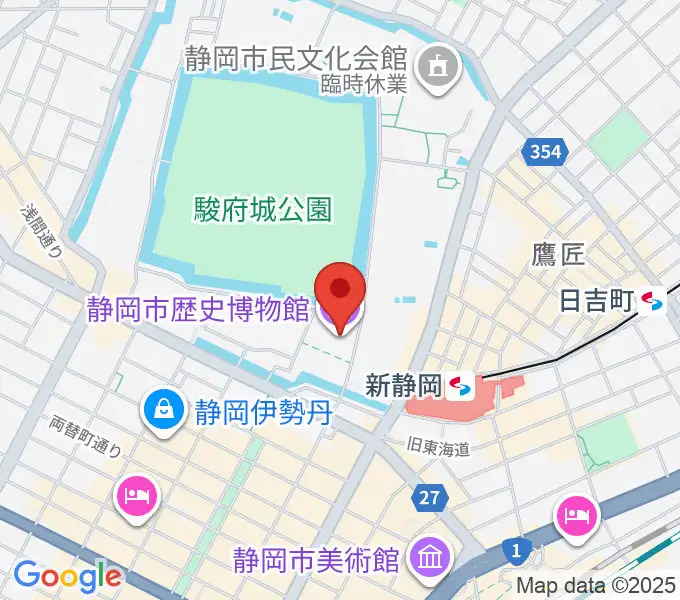 静岡市歴史博物館の地図