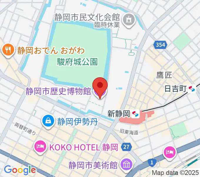 静岡市歴史博物館の地図