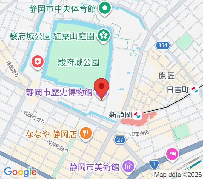 静岡市歴史博物館の地図