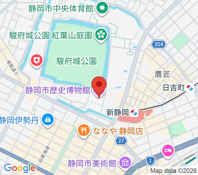 静岡市歴史博物館の地図