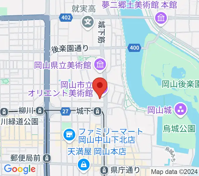 岡山市立オリエント美術館の地図