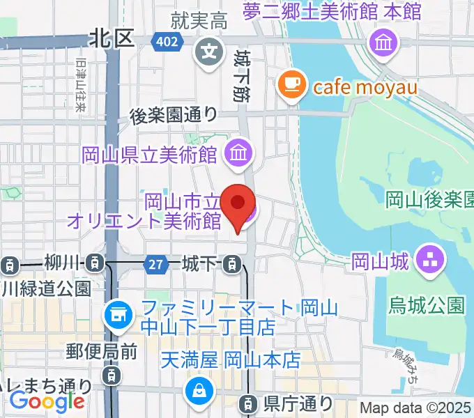 岡山市立オリエント美術館の地図