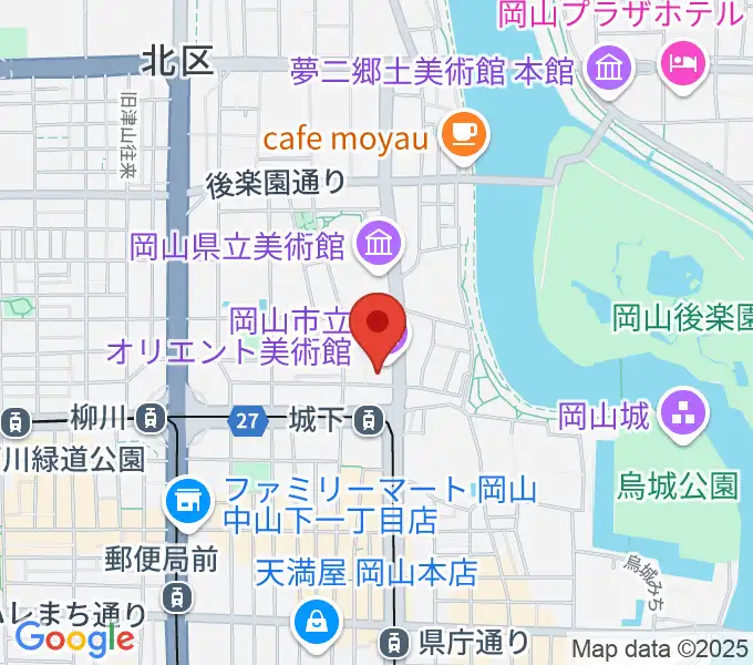 岡山市立オリエント美術館の地図