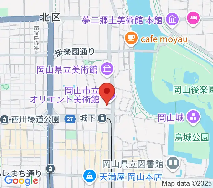 岡山市立オリエント美術館の地図