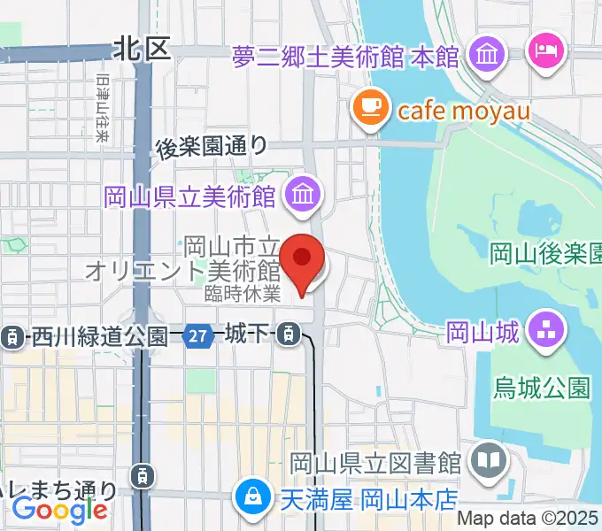 岡山市立オリエント美術館の地図