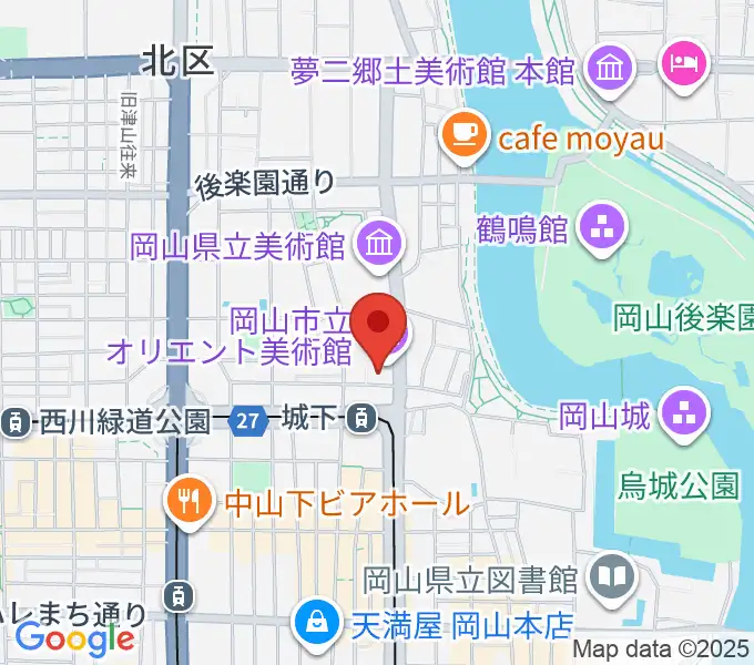 岡山市立オリエント美術館の地図