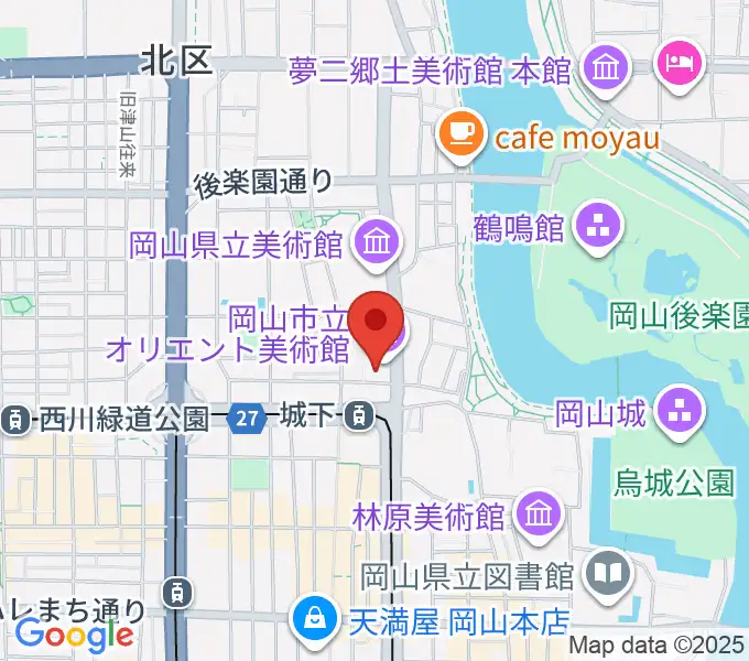 岡山市立オリエント美術館の地図