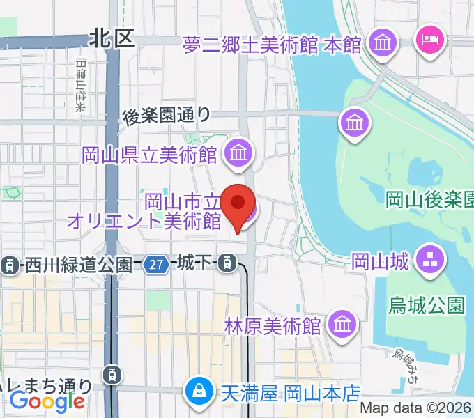 岡山市立オリエント美術館の地図