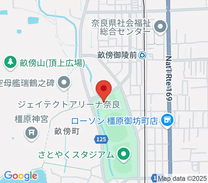 ジェイテクトアリーナ奈良の地図